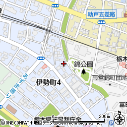 栃木県足利市伊勢町4丁目9周辺の地図