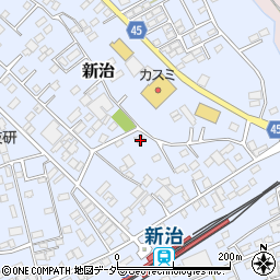 茨城県筑西市新治周辺の地図