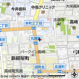 鬼乃子高崎九蔵町駐車場周辺の地図