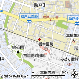 栃木県足利市助戸3丁目328周辺の地図