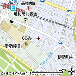 栃木県足利市伊勢町4丁目3周辺の地図