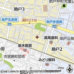 栃木県足利市助戸3丁目424-5周辺の地図