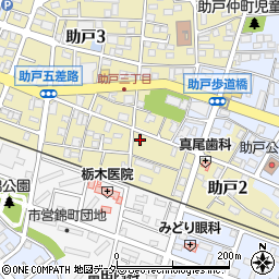 栃木県足利市助戸3丁目424周辺の地図
