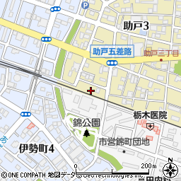 栃木県足利市助戸3丁目8周辺の地図