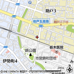 栃木県足利市助戸3丁目8-11周辺の地図