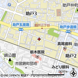 栃木県足利市助戸3丁目421-1周辺の地図