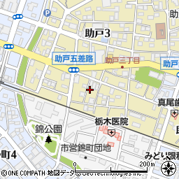 栃木県足利市助戸3丁目413-24周辺の地図