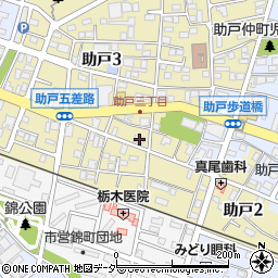 栃木県足利市助戸3丁目423-2周辺の地図