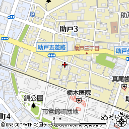 栃木県足利市助戸3丁目413-1周辺の地図