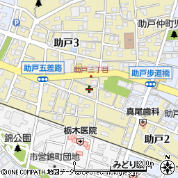 栃木県足利市助戸3丁目423周辺の地図