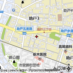 栃木県足利市助戸3丁目413-6周辺の地図