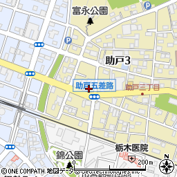 栃木県足利市助戸3丁目4-22周辺の地図