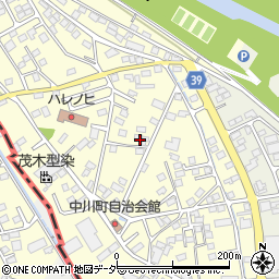 栃木県足利市中川町周辺の地図