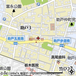 栃木県足利市助戸3丁目410-4周辺の地図