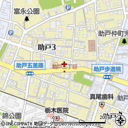 栃木県足利市助戸3丁目410周辺の地図