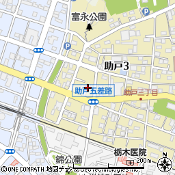 栃木県足利市助戸3丁目4-12周辺の地図