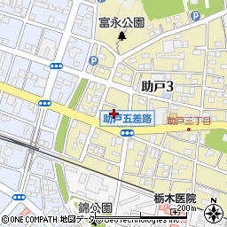 栃木県足利市助戸3丁目4-3周辺の地図
