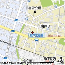 栃木県足利市助戸3丁目4周辺の地図