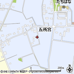 茨城県筑西市五所宮821-1周辺の地図