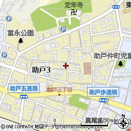 栃木県足利市助戸周辺の地図