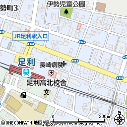 栃木県足利市伊勢町周辺の地図