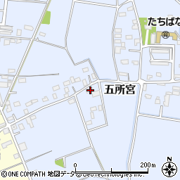 茨城県筑西市五所宮823-2周辺の地図