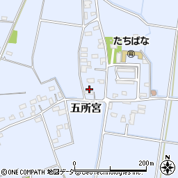 茨城県筑西市五所宮933-1周辺の地図