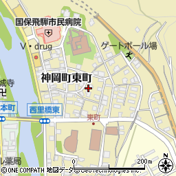 岐阜県飛騨市神岡町東町周辺の地図