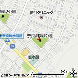 奈良渕第1公園周辺の地図