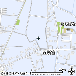 茨城県筑西市五所宮周辺の地図