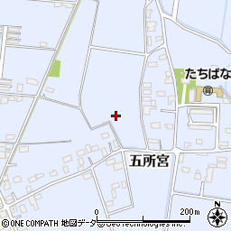茨城県筑西市五所宮周辺の地図