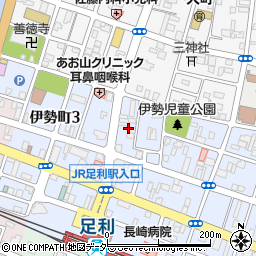 栃木県足利市伊勢町3丁目12周辺の地図