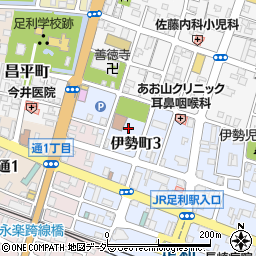 栃木県足利市伊勢町3丁目7周辺の地図