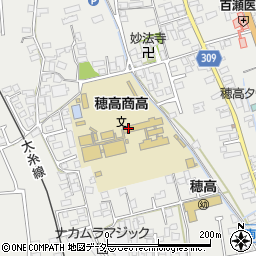長野県穂高商業高等学校　司書室周辺の地図