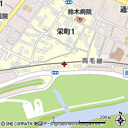 栃木県足利市栄町周辺の地図