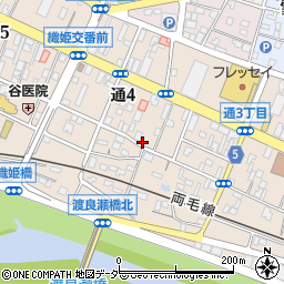 栃木県足利市通周辺の地図