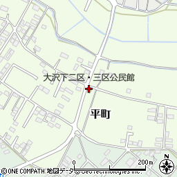 大沢下二区・三区公民館周辺の地図
