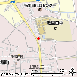 毛里田郵便局周辺の地図