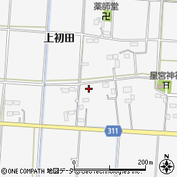 栃木県小山市上初田周辺の地図