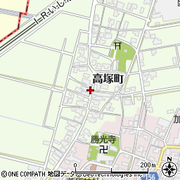 石川県加賀市高塚町ヘ周辺の地図