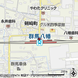 群馬八幡駅周辺の地図
