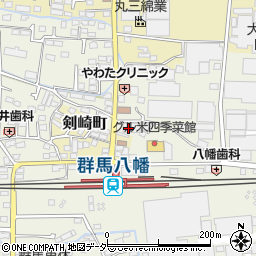 ＪＡたかさきグル米四季菜館群馬八幡駅前店周辺の地図
