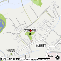 群馬県太田市大鷲町周辺の地図