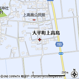 栃木県栃木市大平町上高島304周辺の地図
