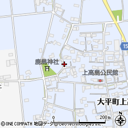 栃木県栃木市大平町上高島周辺の地図