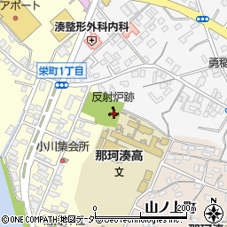 那珂湊反射炉跡周辺の地図
