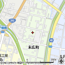 栃木県足利市末広町周辺の地図