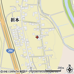茨城県筑西市折本周辺の地図