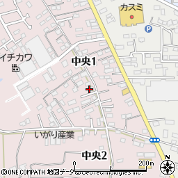 茨城県笠間市中央周辺の地図