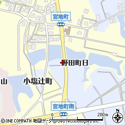 石川県加賀市野田町（日）周辺の地図